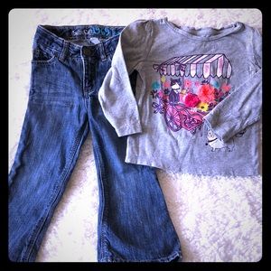 Gap girls jeans and long sleeve shirt outfit
